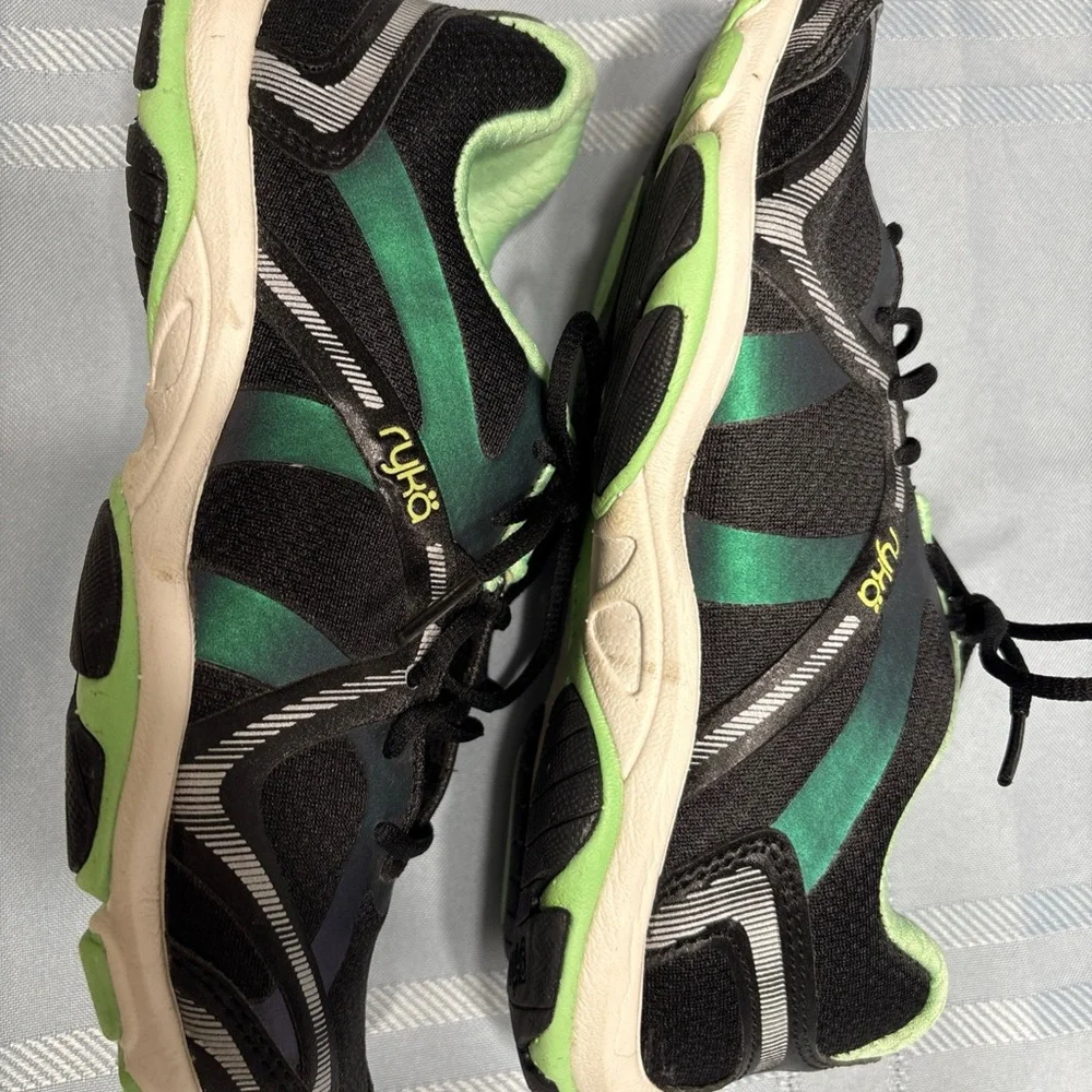Ryka Influence Black and Lime Green Athletic Sneakers-Size 6.5 - Picture 3 of 6